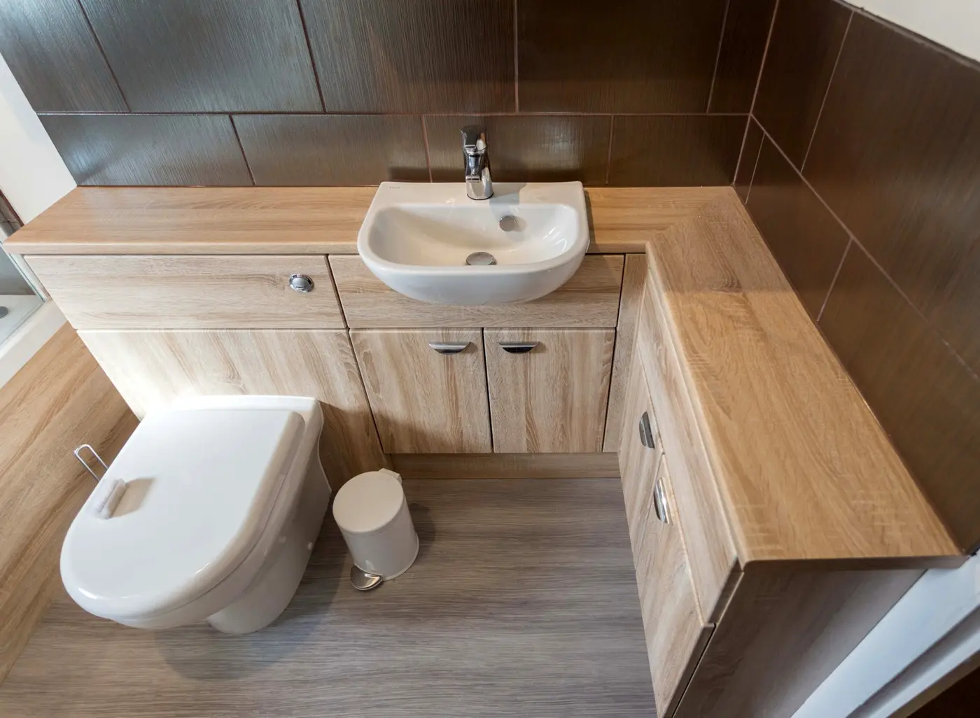 Bathroom basin and vanity installation